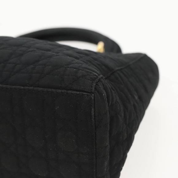 Christian Dior Canage Hand Bag Nylon Black Gold Auth yk15712 - Picture 9 of 16